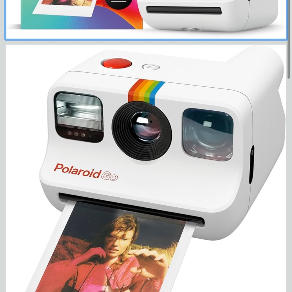 Polaroid Go Compact Camera - White with Rainbow Accent